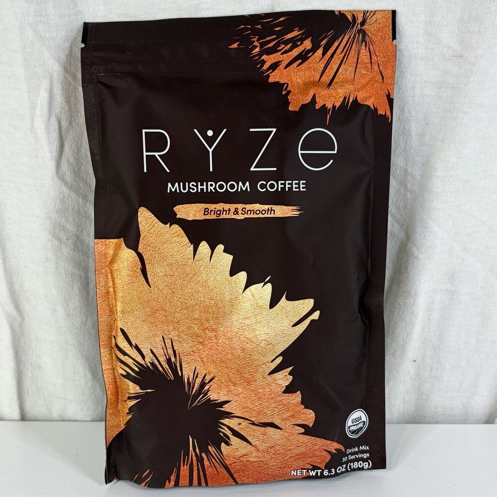 NEW RYZE MUSHROOM Coffee Bright & Smooth Gut Health Supplement 30 Servings